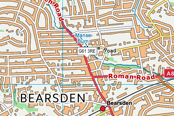 G61 3RE map - OS VectorMap District (Ordnance Survey)