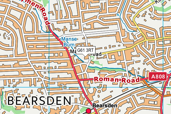 G61 3RT map - OS VectorMap District (Ordnance Survey)