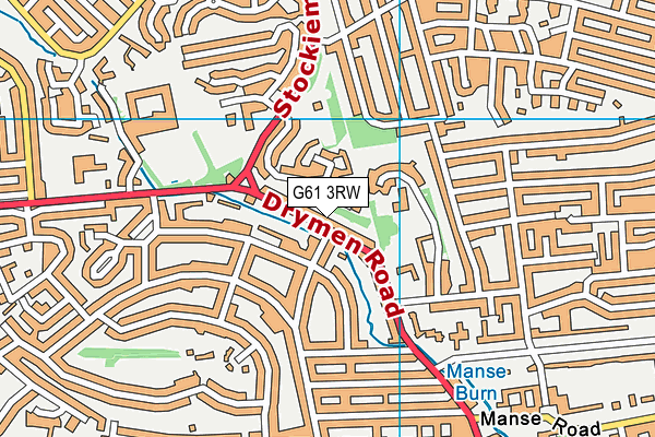 G61 3RW map - OS VectorMap District (Ordnance Survey)