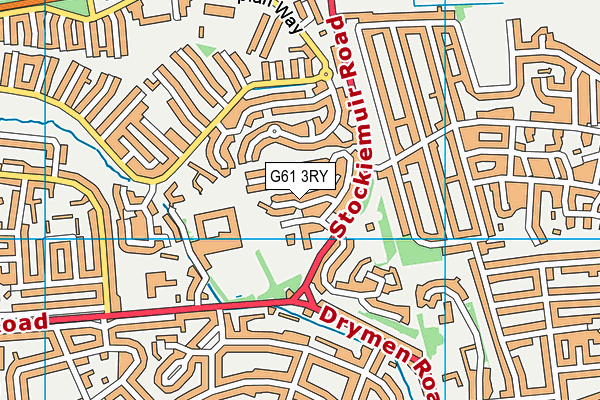 G61 3RY map - OS VectorMap District (Ordnance Survey)