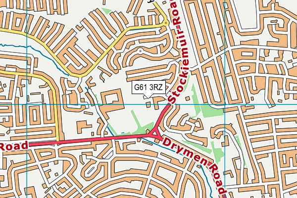 G61 3RZ map - OS VectorMap District (Ordnance Survey)