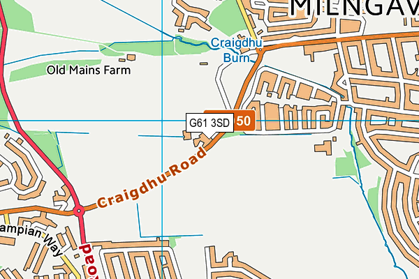 G61 3SD map - OS VectorMap District (Ordnance Survey)