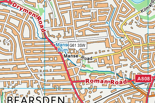 G61 3SW map - OS VectorMap District (Ordnance Survey)