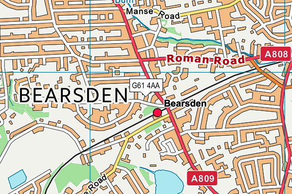 G61 4AA map - OS VectorMap District (Ordnance Survey)