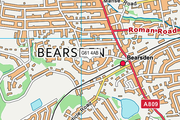 G61 4AB map - OS VectorMap District (Ordnance Survey)