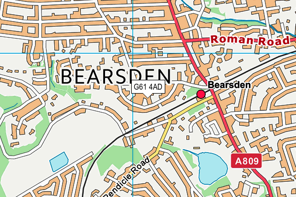 G61 4AD map - OS VectorMap District (Ordnance Survey)