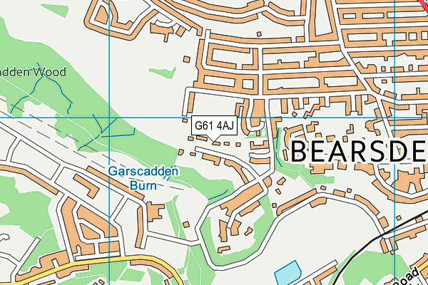 G61 4AJ map - OS VectorMap District (Ordnance Survey)