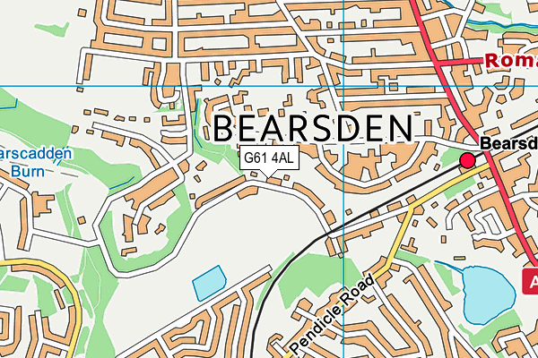 G61 4AL map - OS VectorMap District (Ordnance Survey)