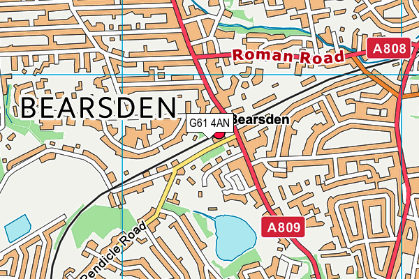 G61 4AN map - OS VectorMap District (Ordnance Survey)