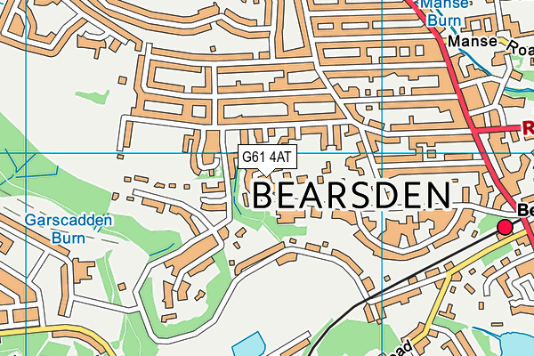 G61 4AT map - OS VectorMap District (Ordnance Survey)