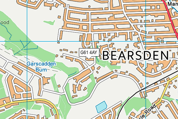 G61 4AY map - OS VectorMap District (Ordnance Survey)