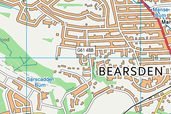 G61 4BB map - OS VectorMap District (Ordnance Survey)