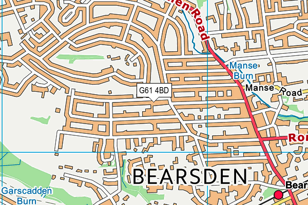 G61 4BD map - OS VectorMap District (Ordnance Survey)