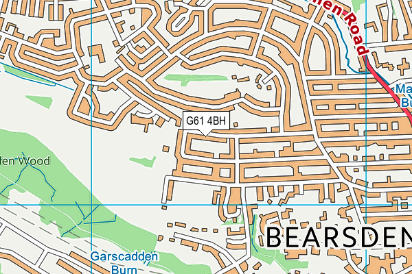 G61 4BH map - OS VectorMap District (Ordnance Survey)