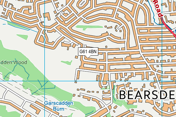 G61 4BN map - OS VectorMap District (Ordnance Survey)