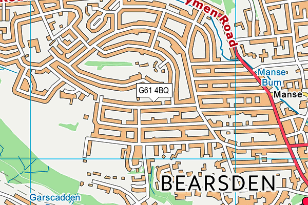 G61 4BQ map - OS VectorMap District (Ordnance Survey)