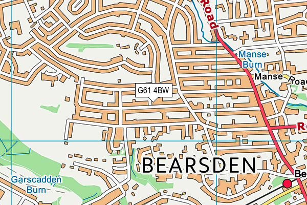 G61 4BW map - OS VectorMap District (Ordnance Survey)