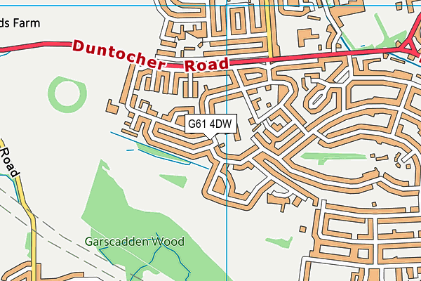 G61 4DW map - OS VectorMap District (Ordnance Survey)