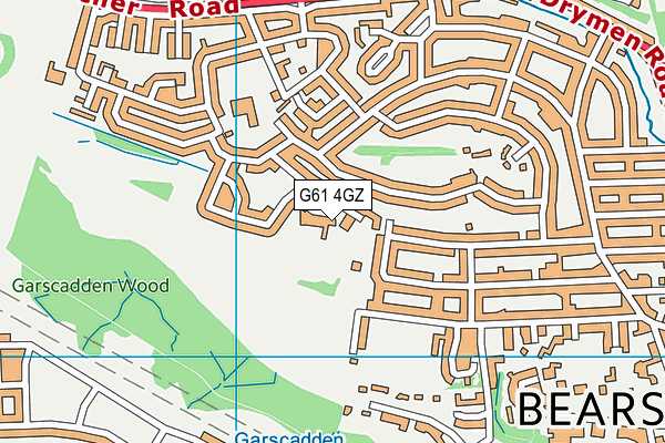 G61 4GZ map - OS VectorMap District (Ordnance Survey)