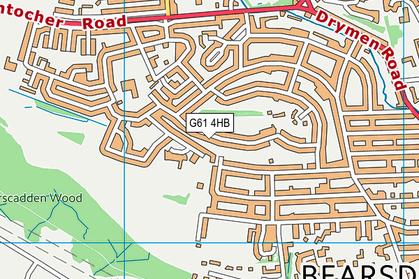 G61 4HB map - OS VectorMap District (Ordnance Survey)