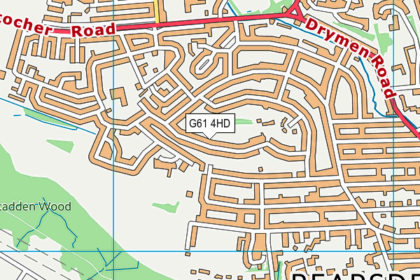 G61 4HD map - OS VectorMap District (Ordnance Survey)