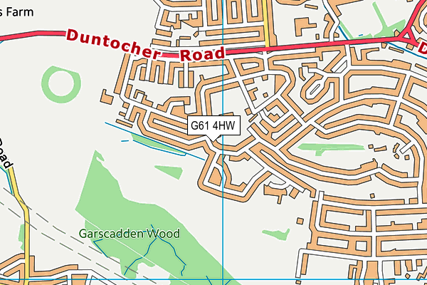 G61 4HW map - OS VectorMap District (Ordnance Survey)