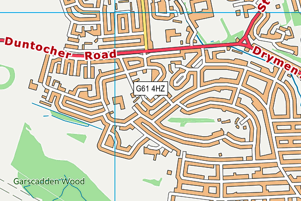 G61 4HZ map - OS VectorMap District (Ordnance Survey)