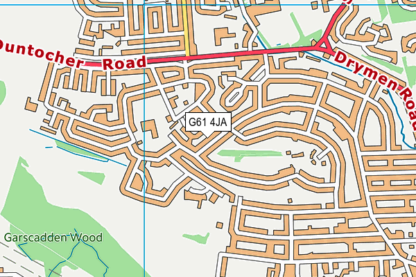 G61 4JA map - OS VectorMap District (Ordnance Survey)