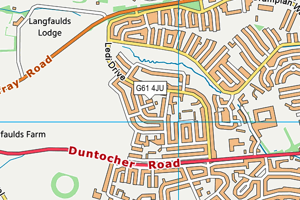 G61 4JU map - OS VectorMap District (Ordnance Survey)