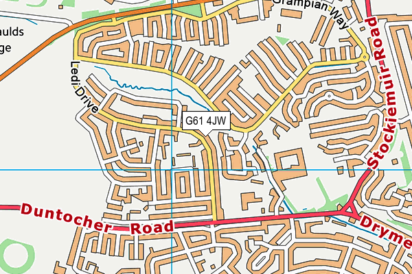 G61 4JW map - OS VectorMap District (Ordnance Survey)