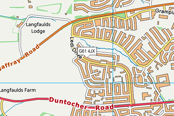 G61 4JX map - OS VectorMap District (Ordnance Survey)