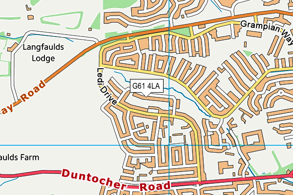 G61 4LA map - OS VectorMap District (Ordnance Survey)