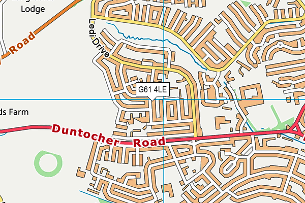 G61 4LE map - OS VectorMap District (Ordnance Survey)