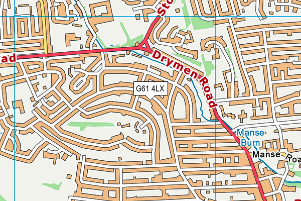 G61 4LX map - OS VectorMap District (Ordnance Survey)