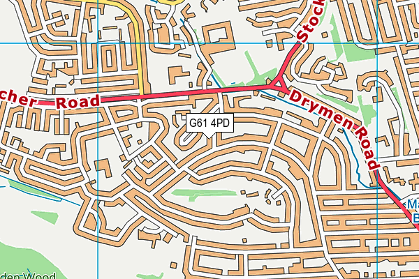 G61 4PD map - OS VectorMap District (Ordnance Survey)