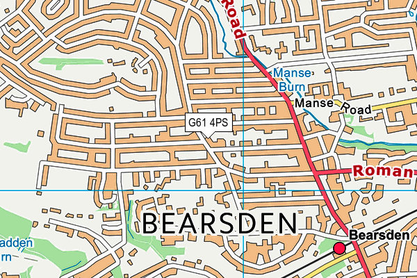 G61 4PS map - OS VectorMap District (Ordnance Survey)