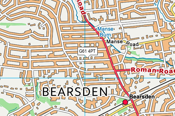 G61 4PT map - OS VectorMap District (Ordnance Survey)