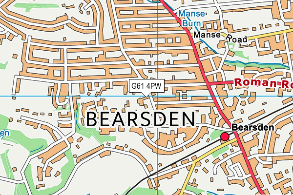 G61 4PW map - OS VectorMap District (Ordnance Survey)