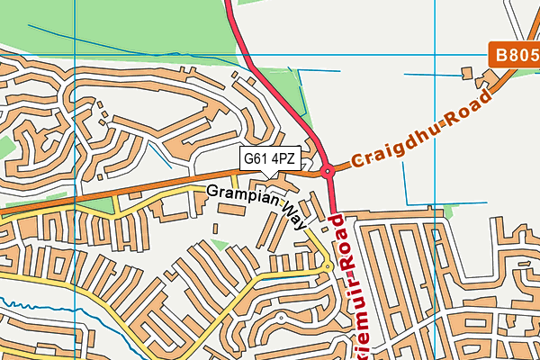 G61 4PZ map - OS VectorMap District (Ordnance Survey)