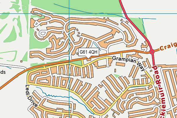 G61 4QH map - OS VectorMap District (Ordnance Survey)