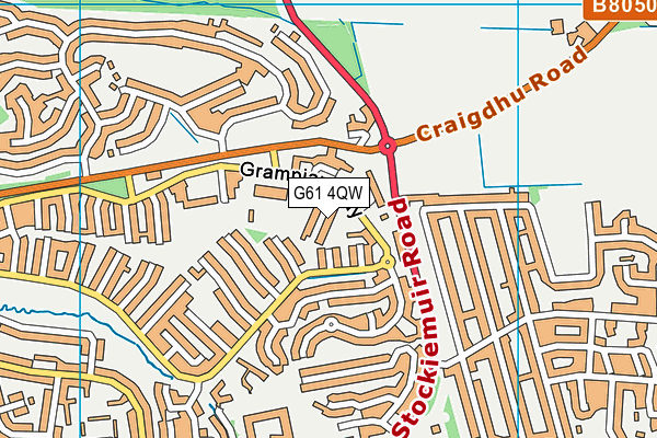 G61 4QW map - OS VectorMap District (Ordnance Survey)
