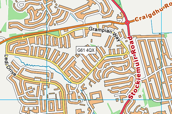 G61 4QX map - OS VectorMap District (Ordnance Survey)