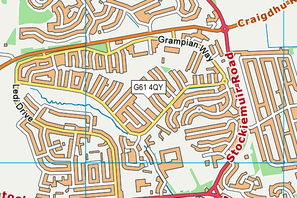 G61 4QY map - OS VectorMap District (Ordnance Survey)