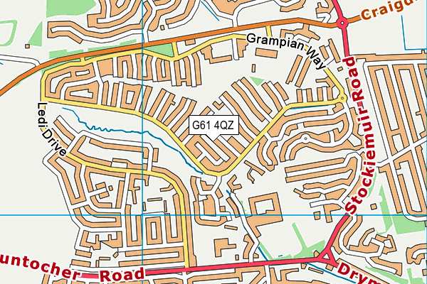 G61 4QZ map - OS VectorMap District (Ordnance Survey)