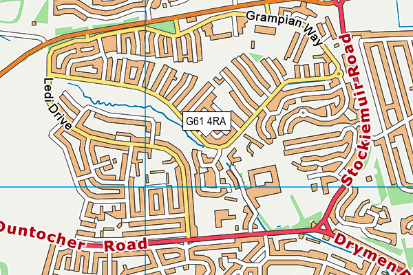 G61 4RA map - OS VectorMap District (Ordnance Survey)