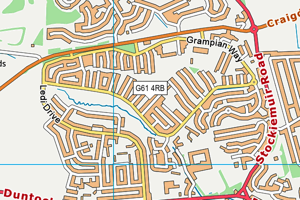 G61 4RB map - OS VectorMap District (Ordnance Survey)