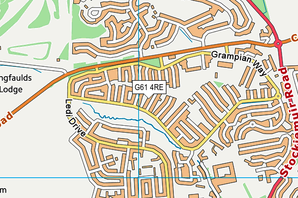 G61 4RE map - OS VectorMap District (Ordnance Survey)
