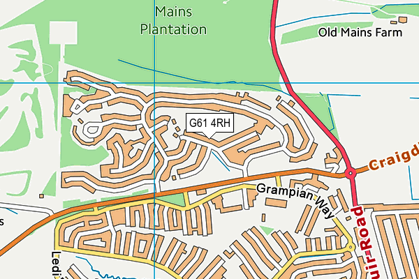 G61 4RH map - OS VectorMap District (Ordnance Survey)
