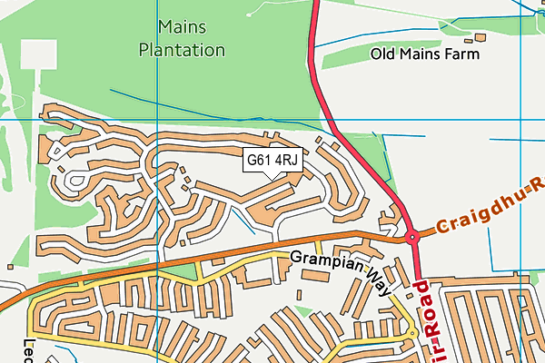 G61 4RJ map - OS VectorMap District (Ordnance Survey)