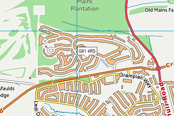 G61 4RS map - OS VectorMap District (Ordnance Survey)